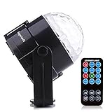 Supertech Stage light 7 Color Changes With Remote Control Sound Actived Auto Flash RGB Mini Rotating Magic Ball Stage Lights For KTV Xmas Party Wedding Show Club Pub Disco DJ And More (Electronics)