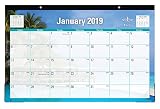 Blue Sky 2019 Monthly Desk Pad Calendar, Ruled Blocks, 17" x 11", Endless Summer