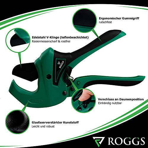 ROGGS® Rohrschneider Kunststoffrohre mit Ersatzklinge bis 42mm Ø Rohrabschneider, Schlauchschneider… – Bild 3