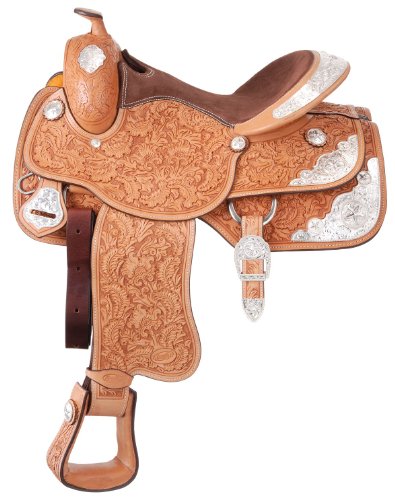 Tough 1 Grandview Silver Show Saddle, Light Oil, 15-Inch