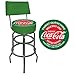 Coca-Cola Red and Green Padded Swivel Bar Stool with Back