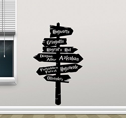 Harry Potter Road Pointer Wall Decal Way Sign Quote Hogwarts Home Nursery Kids Baby Bedroom Vinyl Sticker Cartoons Movie Lettering Boy Kids Wall Art Nursery Decor Mural