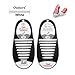 Oumers 3 Pairs Lazy No Tie Silicone Shoelaces, Rubber Elastic Slip Sneaker Shoe Laces Running Shoelaces Athletic Shoe Laces 16pc/Pair, 1 Pair Black + 1 Pair White + 1 Pair Multi Color