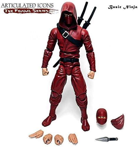 Great Collectibles The Fwoosh Articulated Icons Feudal Series 6" Red Ninja Figure - New