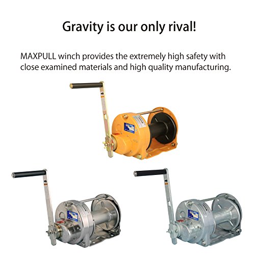 Maxpull Steel Ratchet Handle Spur Gear Heavy Duty Lifting, Pulling Hand Manual Winch with Automatic Brake, 2,200 lbs (1 ton) Capacity Without Cable or Wire Rope - MR-10-SI - Image 3