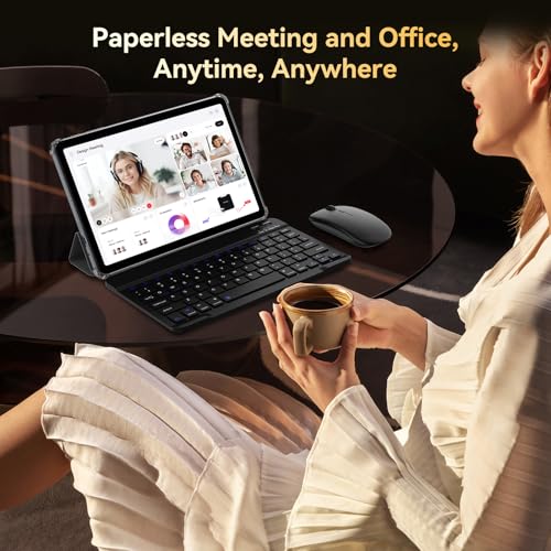 TABWEE T80 Android 15 Touch Tablet - 18GB+128GB (2TB TF Expandable), 10-inch Tablet, 6000mAh Battery, 5MP Camera, Gemini AI 3.1 Pro, 5G WiFi, GPS, Face ID, Tablet with Keyboard, Mouse, Case & Stylus
