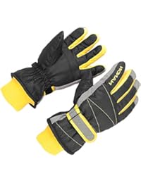 XTACER Kids Ski Snow Gloves Snowboard Winter Warm Cold Weather Gloves for Boys Girls Children (Black, Small)