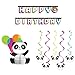 Panda-Monium Party Decorations Supplies Pack Includes: Centerpiece, Jointed Banner, and Dizzy Danglers