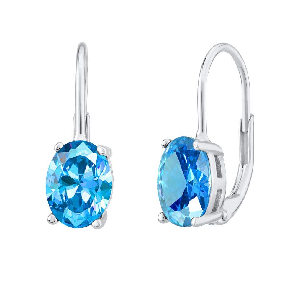 SILVEGO - LPS0591T - Women 925 Sterling Silver Earrings with Synthetic Blue Topaz