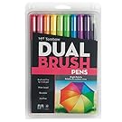 Tombow 56185 Dual Brush Pen Art Markers, Bright, 10-Pack