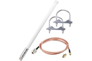 5.8 dBi Outdoor for RAK Wireless M1 HNT, 868 MHz 915 MHz Omnidirectional Fiberglass Aerial with N-Male Connector, 1m RG316 Ca