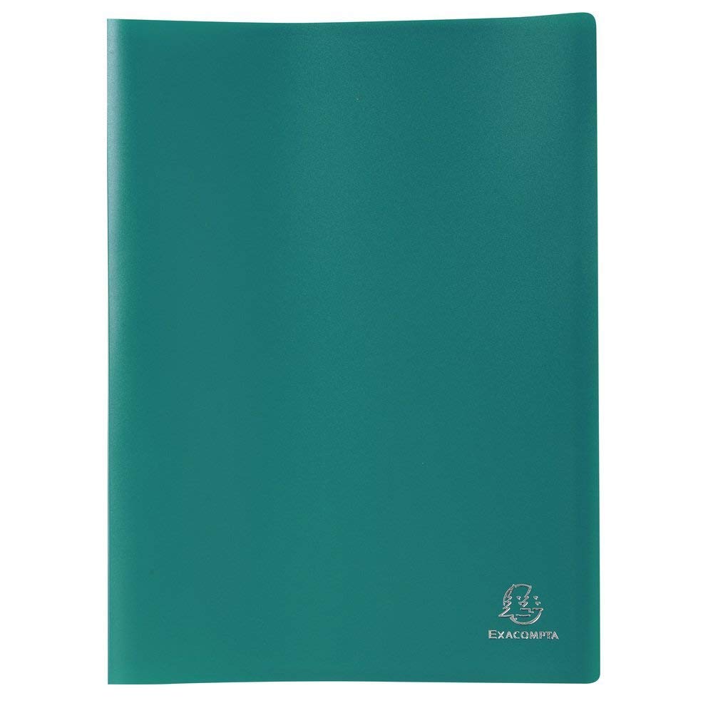 Exacompta - Ref 8553E - Soft PP Display Book - Suitable for A4 Documents, Made from Polypropylene, Lightweight, 50 Pockets, 100 Viewing Pages - Green Cover