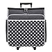Everything Mary Grey Polka Dot Rolling Scrapbook Storage Tote - Scrapbooking Storage Case for Rings, Paper, Binder, Crafts, Beads, Paper, Scissors - Telescoping Handle with Dual Wheels - Craft Case
