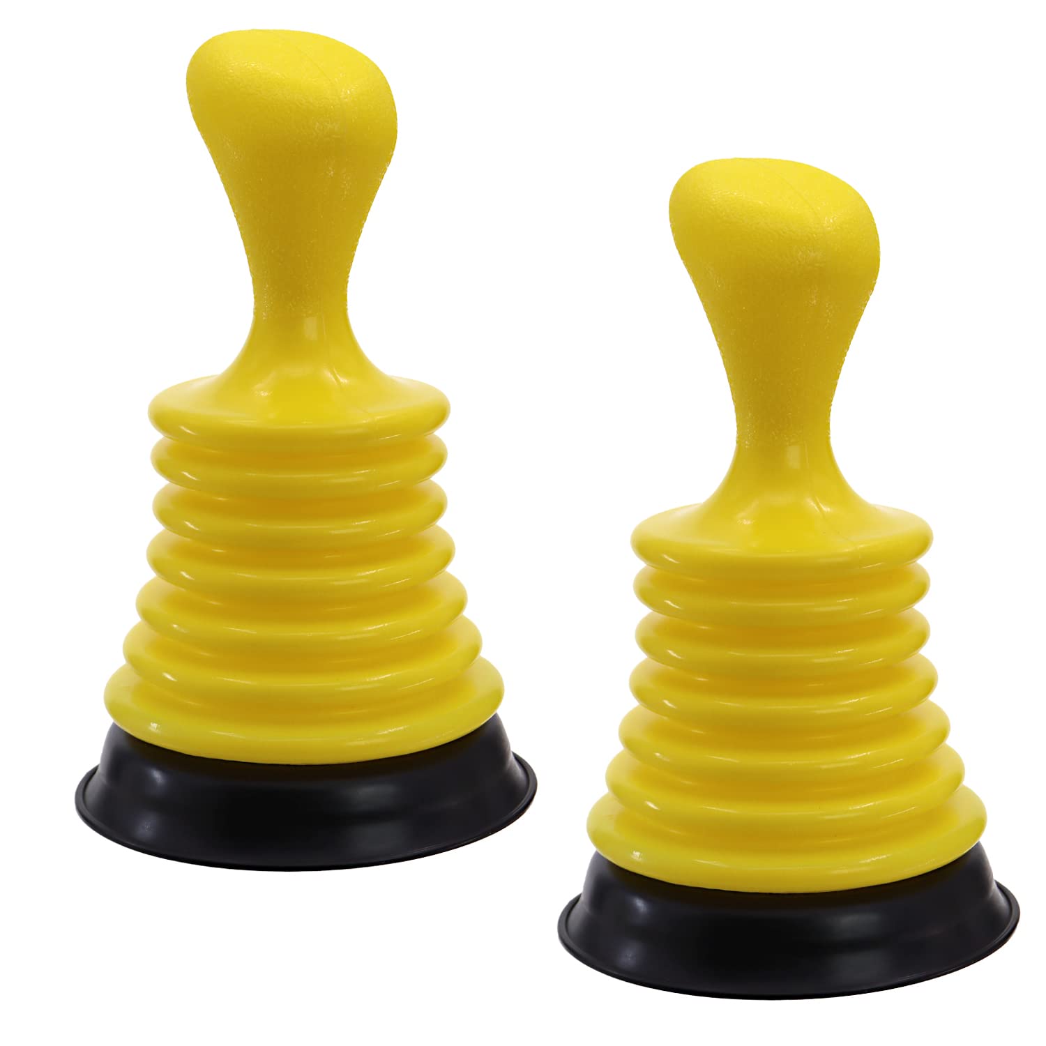 DBOO 2 Pack Sink Plunger Mini Home Plunger for All Drain Types Kitchen Small Hand Held Pump Cleaner for Sinks Bath and Shower Powerful Drain Plunger (Yellow)