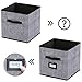 Onlyeasy Cloth Storage Bins - Foldable Cubes Organizer Container Basket Drawers with Leather Handles and Label Holders for Bedroom Closet Toys Cubby Bookcase, 10.5