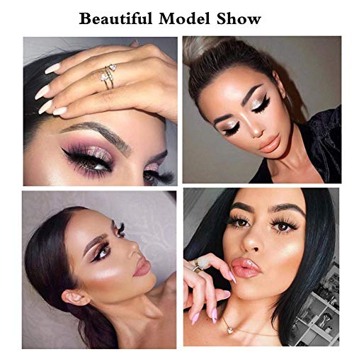 3D Real Mink False Eyelashes, Handmade Reusable Mink Lashes, Luxurious Wispy Natural Cross Thick Long Lashes With Applicator 10 Pairs/F820 - Thumbnail 4