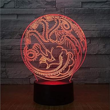 Dragon Totem 3D Led Licht Game Of Throne Souvenir Gravierte Acryl Nachtlampe Mit 7 Farben Touch 19.4x14.8cm