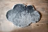 Machine Washable Faux Sheepskin Grey Cloud Area Rug 32