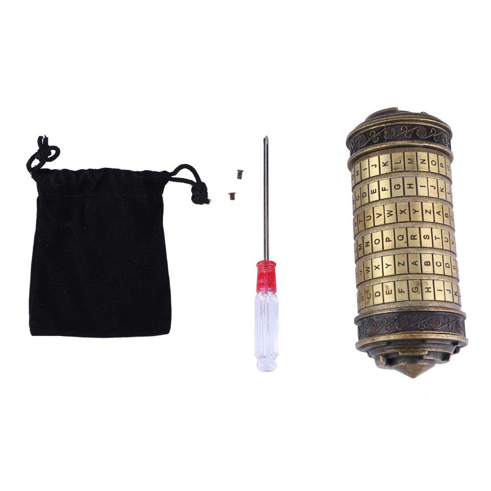 Code Cryptex Lock, Combination Lock with Romantic Gift Pack, Gold Color, 7 Piece Kit