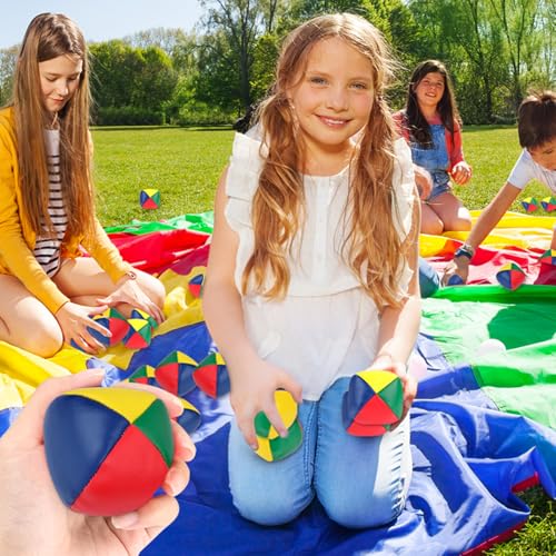 Set of 6 Quality Juggling Balls for Beginners, 50mm Diameter, Water Resistant Juggling Ball, Mini Faux Leather Juggling Balls for Kids Girls Adults