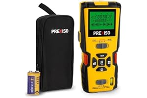 PREXISO 5-in-1 Stud Finder with Laser Level Marking & Ultrasound Distance Measure - Area, Volume, Addition | Wood, AC Wire Detector - Wall Scanner Beam Finders for Dry Interior Walls, Metal Studs