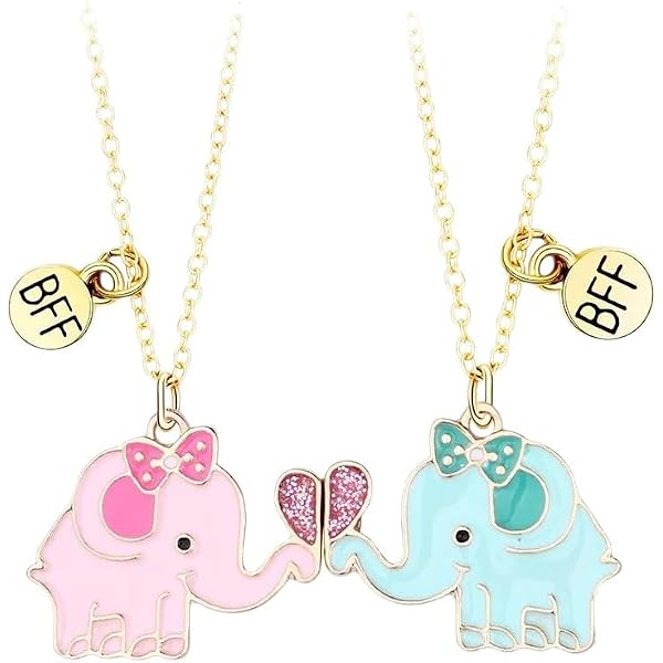 DAOCHONG S925 Sterling Silver Best Friend Necklace Set - 2 Piece Heart & Rose Pendant Friendship BFF Jewelry - View #10