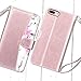 UrbanDrama for iPhone 7 Plus Case, iPhone 8 Plus Case, Floral Flip Wallet Folio Cover PU Leather Kickstand Credit Card Slot Holder Protective Case for iPhone 7 Plus, 8 Plus 5.5 Inches, Rose Gold