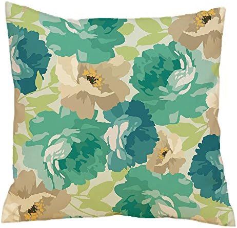 Beautiful Turquoise Florals Throw Pillow Cover 26"x 26"