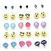 15 Pairs Hypoallergenic Cute Amusing Smiley Emoticon Stud Earrings Set for Girls