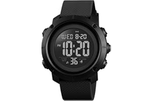 Big Boys Digital Sports Watch for Waterproof Military Back Light Teenager Watch Black (Age for 11-15)