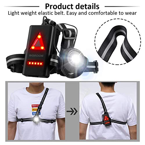 image for SGODDE Outdoor Night Running Lights, LED Chest Run Light with 500 Lume