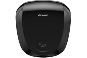 JETWELL UL Approved Commercial Hand Dryer with HEPA Filter High Speed Automatic Warm Wind, Heavy Duty Black Stainless Steel Cover AC110V-130V