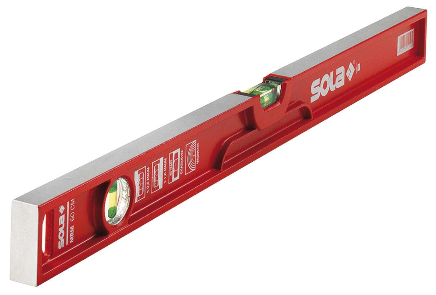 Sola 1333701 "MRM 60" Die-Cast Spirit Level, Red/Grey, 60 cm