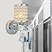 F FEEKENBU Chrome Finish Modern Wall Lamp Bedroom Sconce with Cylinder Crystal Lamp Shade
