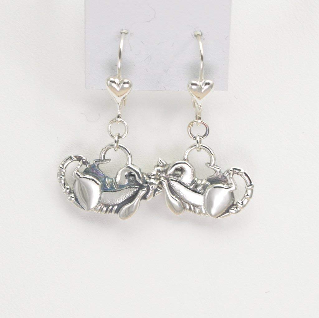 Donna Pizarro Designs Pendientes de plata de ley del gato atigrado