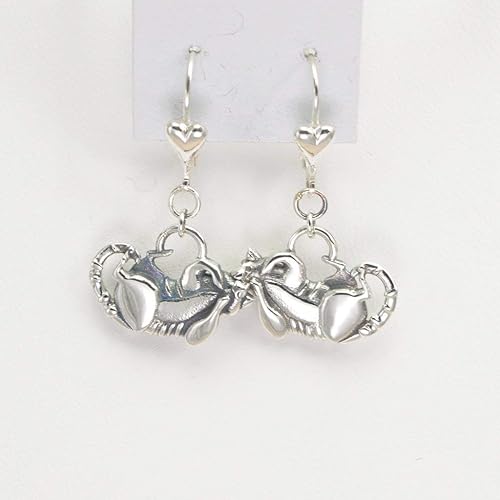 Donna Pizarro Designs Pendientes de plata de ley del gato atigrado