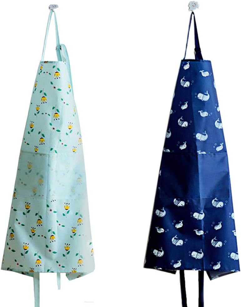 Women Aprons with pockets-2 Pack, Waterproof Fresh Apron, Waitress Apron - Women's Kitchen Apron