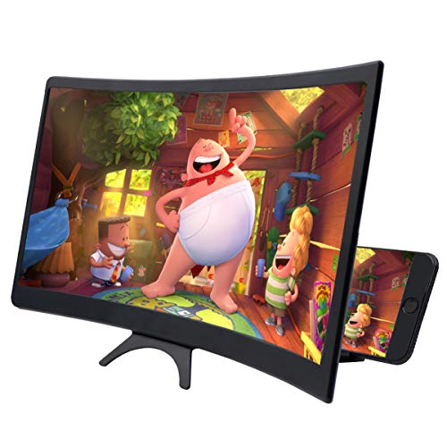 3D Curve Screen Magnifier Compatible with All Smartphones 12" HD Amplifier Projector Magnifing Screen for Movies, Videos, and Gaming Foldable Phone Stand - Thumbnail 7
