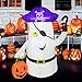 Dreamone 4 Foot Halloween Inflatable Pirate Ghost with Flashing Pumpkin Light for Halloween Indoor Outdoor Yard Garden Party Decorations