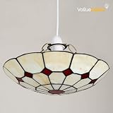 MiniSun Tiffany Style White Stained Glass Pendant Light Shade Cortez Jewel view 5