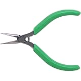 Xcelite L4G Sub-Miniature Needle Nose Plier with Green Cushion Grip Handle, Smooth Jaw, 4" Length, 13/16" Jaw Length