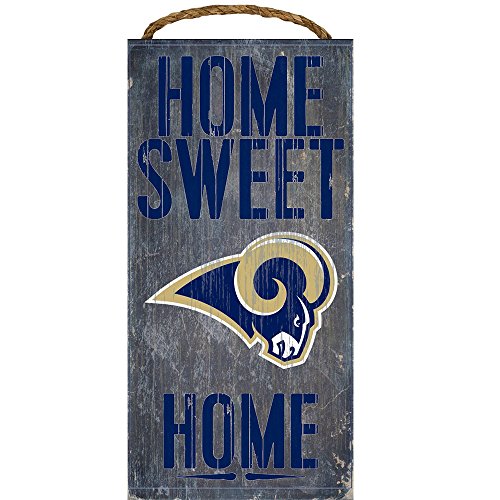 LA Auto Gear Los Angeles Rams NFL Team Logo Garage Home Office Room Wood  Sign with Hanging Rope Home Sweet Home