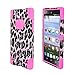 For ZTE Lever Z936L ITUFFY (TM) 3items Combo: LCD Screen Protector Film + Stylus Pen + Dual Layer Impact Resistance Hybrid Armor Case Built-In Kickstand (Pink Leopard)