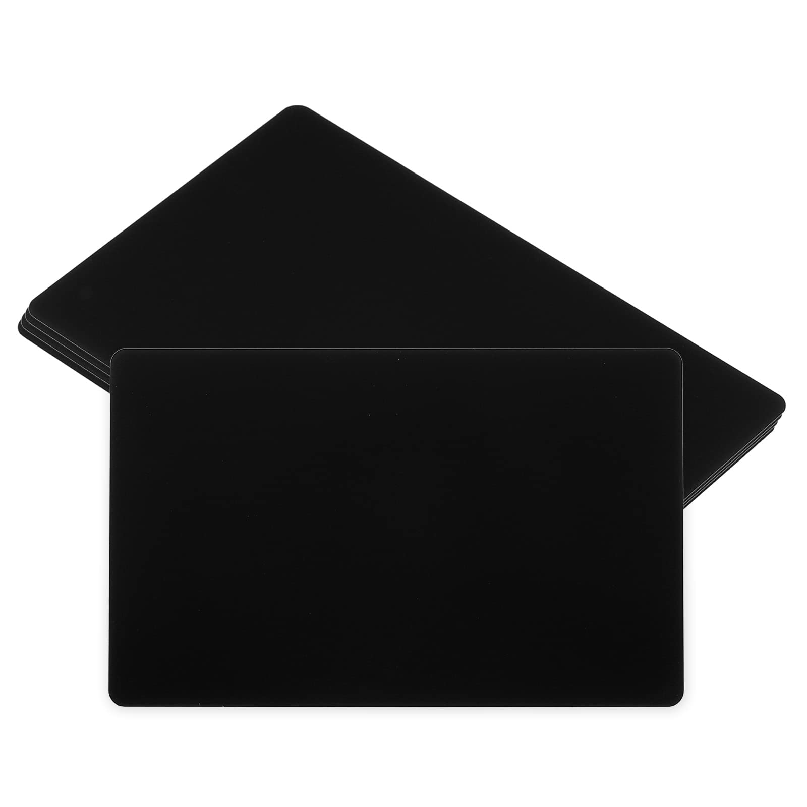 PATIKIL 0.45mm Metal Business Cards, 5 Pack Blank Name Card Laser Engraving Aluminum for DIY Gift Cards, Black