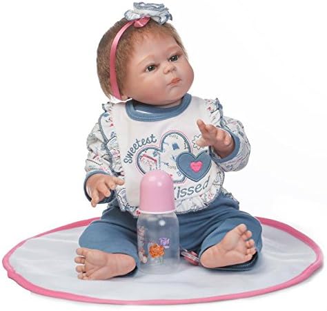 Oumeinuo 22inch Full Body Silicone Reborn Baby Doll Girl Red Skin Painted Body Realistic 55cm Newborn Baby Girl Toy Doll Wonderful Gift for Children Birthday Christmas,Girl Doll