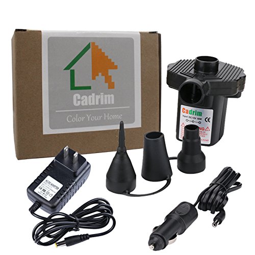 image for Cadrim Electric Air Pump 110V AC/12V DC Portable Air Pump for Inflatab