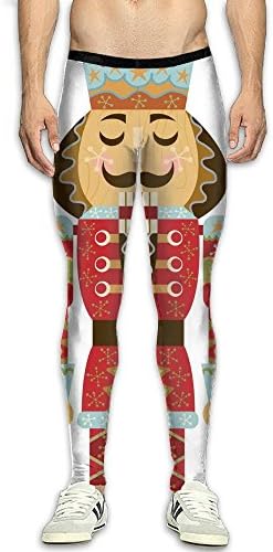 Nutcr Mens Thermal Wintergear Unique Soldier Figurine Nutcracker Printing Compression Pants 90s Running Tights Base Layer Pants Running Leggings For High School Boys Christmas Gifts