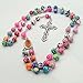 Amazon Selling Soft Ceramic Necklace 8 mm Color Round Bead Cross Christian Catholic Men's and Women's Universal Necklace