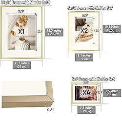 Golden State Art, 7 Pack Frames for One 11x14, Two