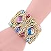 KAYMEN FASHION JEWELLERY 18k Gold Plated Copper Chains and Crystal Stone Knit Charm Bangles Bracelets for Women 4 Colors (Multicolor)